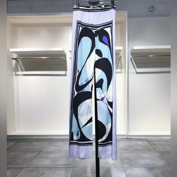 US 4 Emilio Pucci Printed wool-blend straight-leg pants NWT - Picture 7 of 8